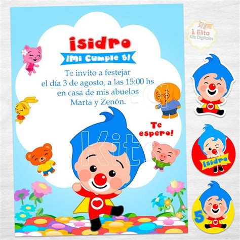 Kit Imprimible Plim Plim Payaso Decoración Cumpleaños Candy Etsy