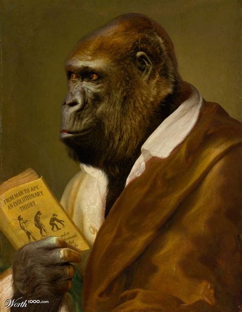 The Contemplating Ape Anthropomorphic Art By Clintflint Portraits D