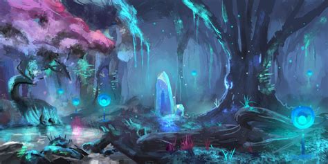 Artstation Magical Forest Nino Zorc Fantasy Background Magical