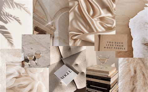 Beige Collage Aesthetic Wallpapers Wallpaper Cave