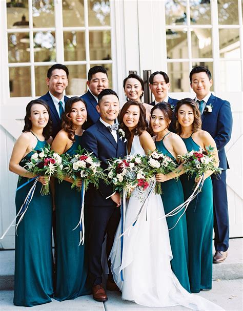 Modern Hollywood Wedding With Metallic Accents Teal Wedding Colors