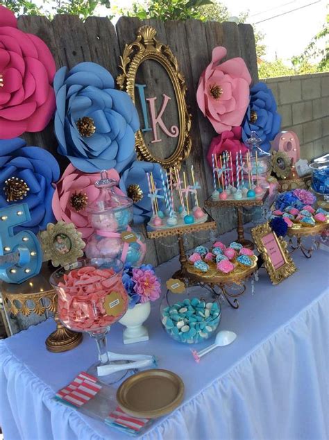 Database walls aice glicowings di padang : Pink & Blue Flower Birthday Party Ideas | Photo 1 of 4 ...