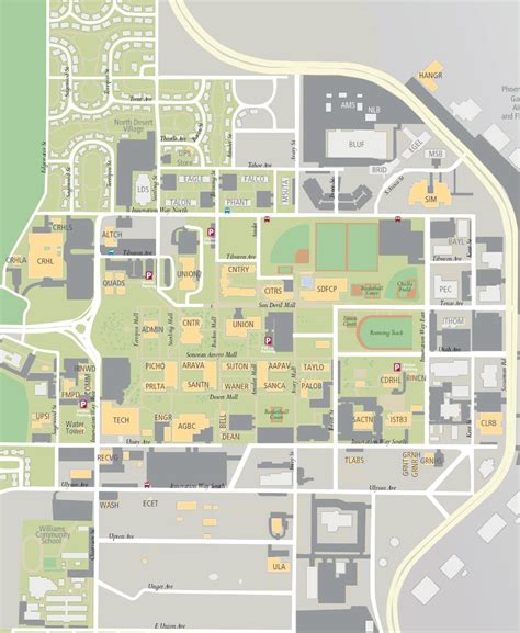 Asu Polytechnic Campus Map World Map Gray