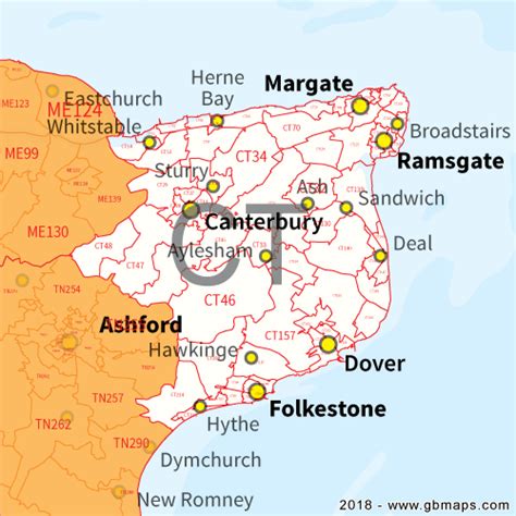 Canterbury Postcode Area District And Sector Maps In Editable Format
