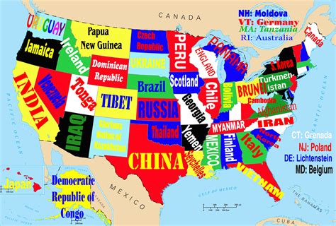 This Map Shows The United States If Each State Were Named For The Most