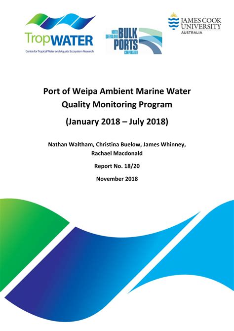 Pdf Port Of Weipa Ambient Marine Water Quality Monitoring Program