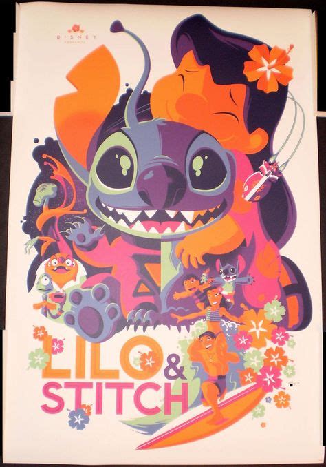 Tom Whalen Lilo And Stitch Screen Print Poster Walt Disney 250 Official