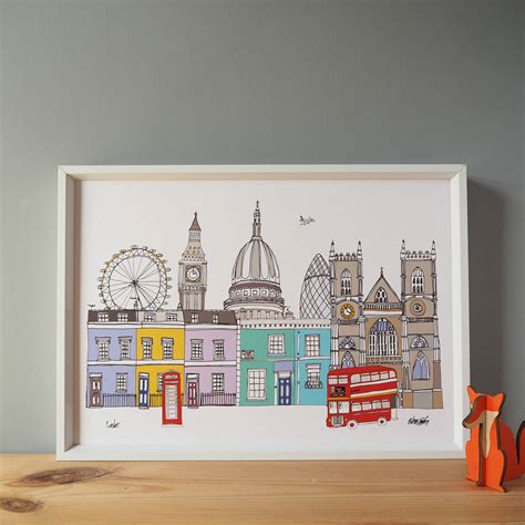 London Skyline Print By Helena Carrington Illustration