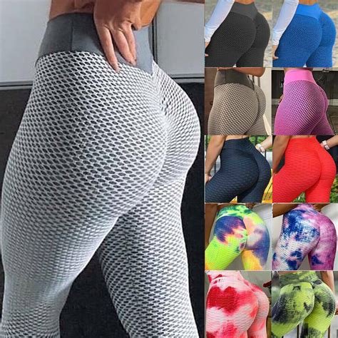 women push up anti cellulite yoga pants ruched aerie crossover tik tok leggings ebay