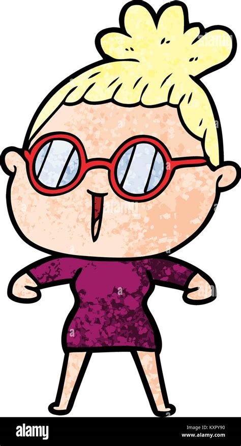Cartoon Woman Wearing Spectacles Stock Vector Image And Art Alamy