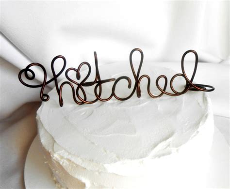 Rustic Wedding Decor Hitched Cake Topper 6 Inch 2537630 Weddbook
