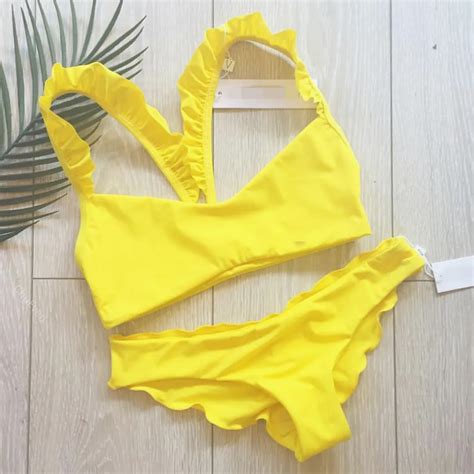Biquini Summer Bikini Yellow Swimsuits Bikini Swimwear Bikinis My Xxx