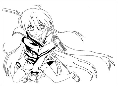 Manga Saber Warrior Girl Manga Anime Adult Coloring Pages