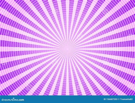 Purple Comic Background With Zoom Effect And Halftone Dots Pattern