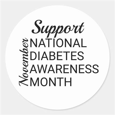 November National Diabetes Awareness Month Classic Round Sticker