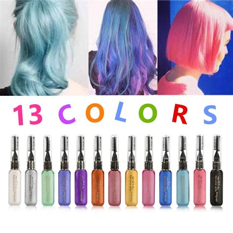13 Colors One Time Hair Color Hair Dye Temporary Non Toxic Diy Hair