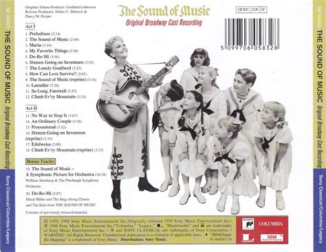 sentidos the sound of music original broadway cast mary martin theodore bikel 1959