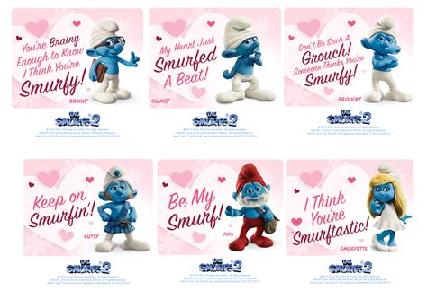 The Smurfs 2 Printable Valentines Day Cards