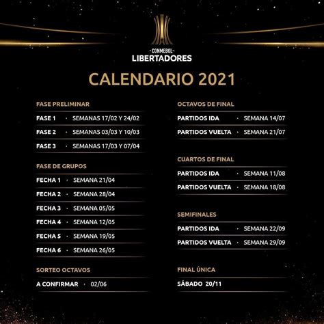 The champions of copa libertadores 2021 will qualify for the fifaclub world cup in japan in 2021 and will secure the right to compete in the copa sudamericana2022. Calendario de la Copa Conmebol Libertadores 2021 | RCN Radio