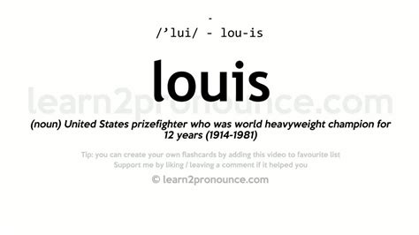 Louis Pronunciation And Definition Youtube