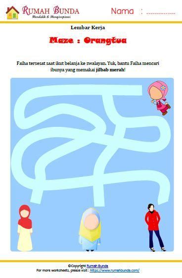 Soal Maze Anak Tk Indonesian Language Preschool Activities Language