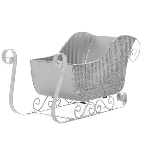 Holiday Silver Sleigh With Glitter Large The Lucky Clover Trading Co