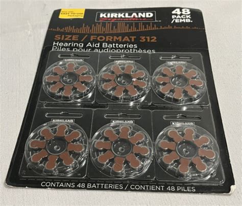 Kirkland Signature Hearing Aid Batteries Zinc Air Long Lasting Ct New Ebay