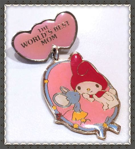Vtg Sanrio ︎ Hello Kitty ︎ My Melody Mouse Pin ︎ Heart Brooch Rare