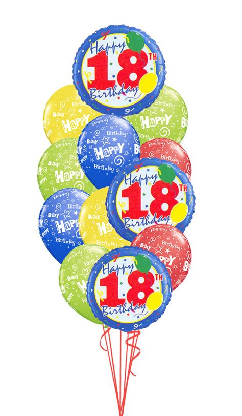 18th Birthday Balloons Delivered Happy 18th Birthday 18 Foil Helium