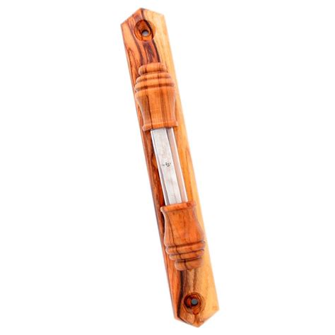 Olive Wood From Israel Mezuzah With Display Medium Mezuzah Master