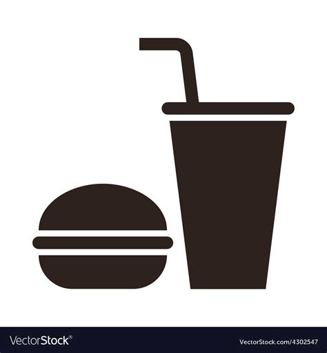 Fast Food Hamburger And Drink Icon Royalty Free Vector Image