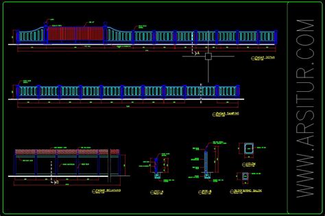Ilustrasi gambar sejarah software atau perangkat lunak dalam penjelasan pengertiannya. Detail Pagar 01 - Contoh Gambar AutoCAD DWG
