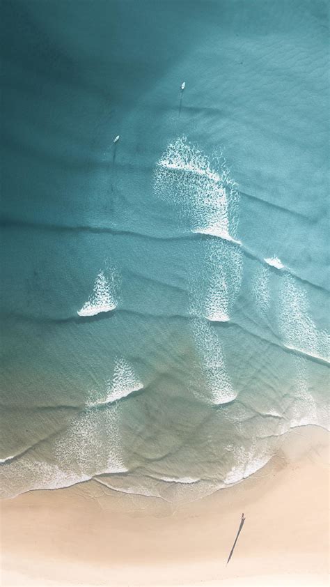 1080x1920 Peaceful Beach Calm Sea Waves Aerial View Wallpaper View