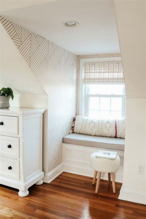 Bedroom Makeover Dark Furniture To Bright White With Wallpaper Accent