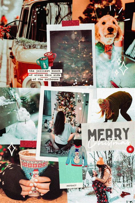 Mint Cocoa Xmas Aesthetic Drag And Drop Canva Collage