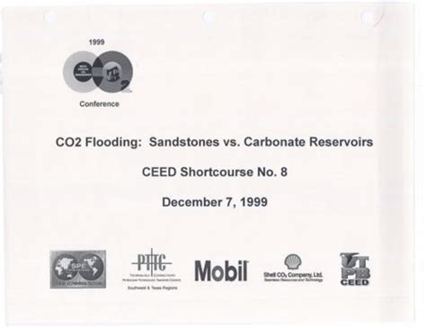 1999 ceed shortcourse “co2 flooding sandstones vs carbonate reservoirs” co2 conference