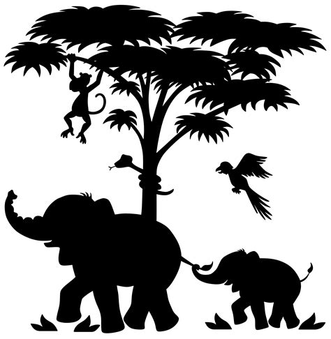 Vinilo Decorativo Infantil Familia De Elefantes En África