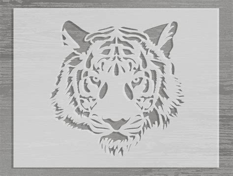 Tiger Head Stencil A4 Stencil Heaven