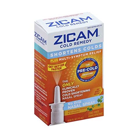 Zicam Cold Remedy Nasal Spray With Cooling Menthol And Eucalyptus 05 Ounce Natural Remedies