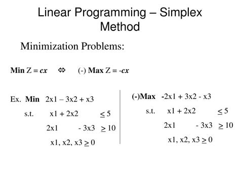 Ppt Linear Programming Simplex Method Powerpoint Presentation Free