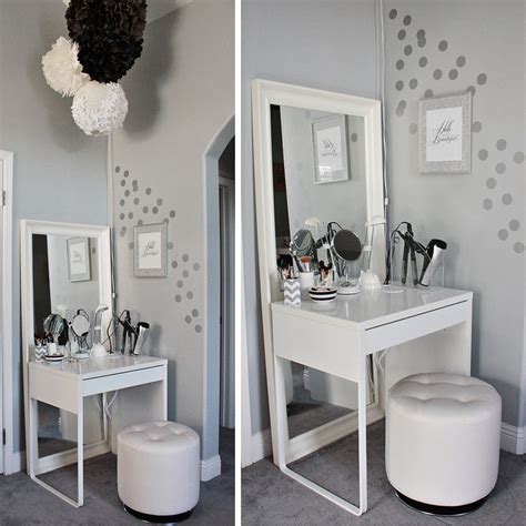 Check out this diy ikea alex drawers desk dupe from jasmine elise White Minimalist Makeup Vanity Table Design IKEA with ...