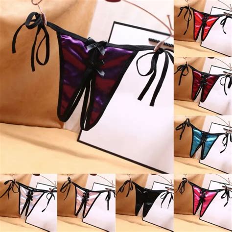Sexy Women Silk Satin Thong G String Panties Lingerie Under Wbr Wear Crotchles 1007 Picclick