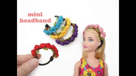 Diy Miniature Doll Mini Headband Floral Roses Headband Sewing Barbie Clothes Mini Headband