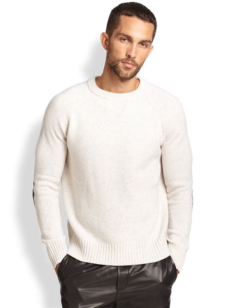Lyst Vince Wool And Cashmere Crewneck Sweater In White For Men