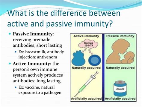 The active immunity reacts or provides resistance directly against the antigen or pathogen, whereas the passive immunity does not require direct contact with antigen or pathogen to provide resistance against these harmful elements. PPT - The Immune System PowerPoint Presentation - ID:2111214