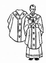 Priest Catholic Vestments Clipart Liturgical Mass Drawing Chasuble Clergy Cliparts Vestment Altar Line Roman Blessing Cope Church Clip Children Drawings sketch template