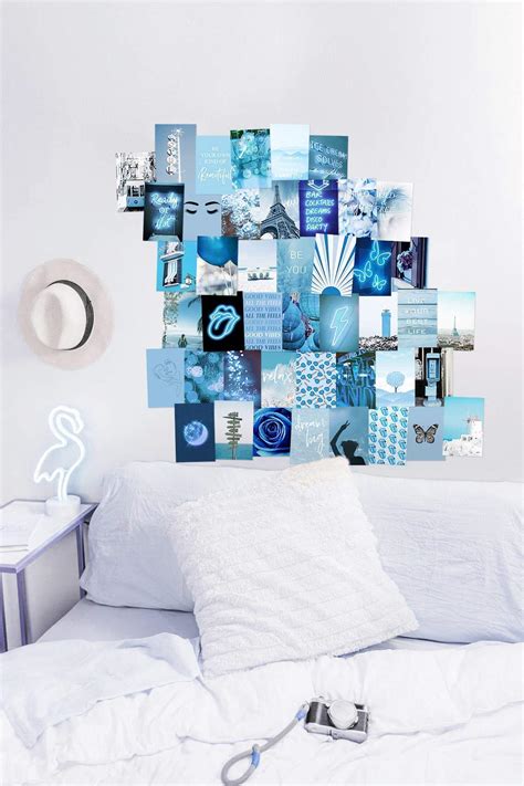 Blue Wall Collage Kit Aesthetic Pictures Bedroom Decor For Teen Girls