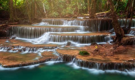 Fonds Decran Thaïlande Parc Chute Deau Tropique Huay Mae Khamin