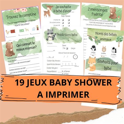Jeux Baby Shower Fr Imprimer Pr Dictions B B En Etsy France