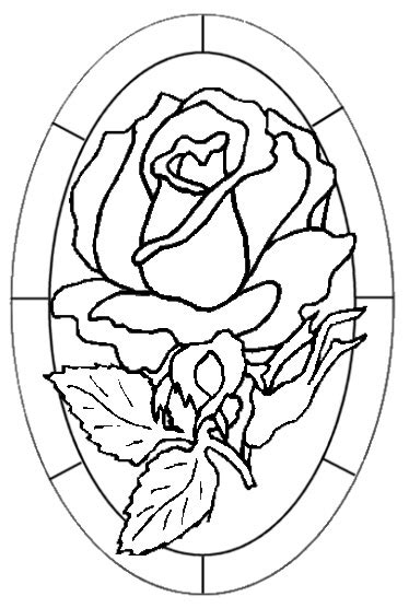 Glass Painting Flower Designs Sketch Coloring Page